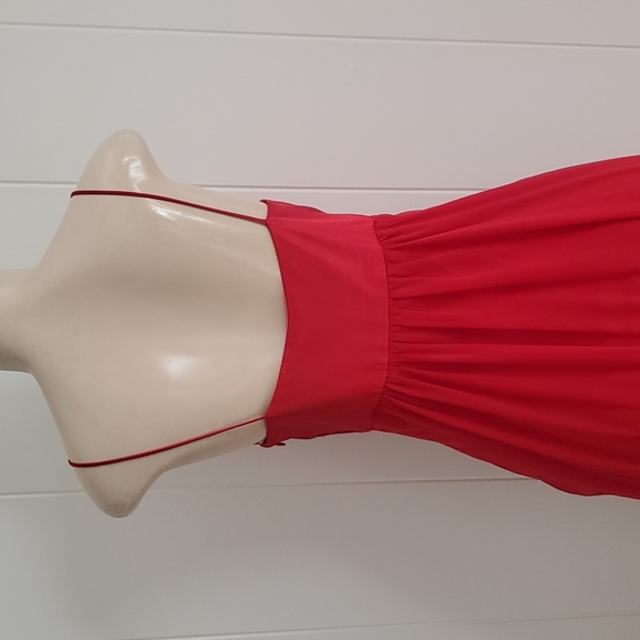 Maria Bonita Long Spaghetti Strap Dress Red Small - Picture 6 of 10